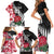 Custom New Zealand and England Rugby Family Matching Short Sleeve Bodycon Dress and Hawaiian Shirt Silver Fern With Red Rose World Cup 2023 LT01 - Polynesian Pride