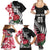 Custom New Zealand and England Rugby Family Matching Summer Maxi Dress and Hawaiian Shirt Silver Fern With Red Rose World Cup 2023 LT01 - Polynesian Pride