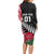 Custom New Zealand and England Rugby Long Sleeve Bodycon Dress Silver Fern With Red Rose World Cup 2023 LT01 - Polynesian Pride