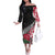 Custom New Zealand and England Rugby Off The Shoulder Long Sleeve Dress Silver Fern With Red Rose World Cup 2023 LT01 Women Art - Polynesian Pride