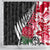 New Zealand and England Rugby Shower Curtain Silver Fern With Red Rose World Cup 2023 LT01 - Polynesian Pride