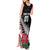 Custom New Zealand and England Rugby Tank Maxi Dress Silver Fern With Red Rose World Cup 2023 LT01 - Polynesian Pride