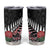 New Zealand and England Rugby Tumbler Cup Silver Fern With Red Rose