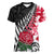 Custom New Zealand and England Rugby Women V Neck T Shirt Silver Fern With Red Rose World Cup 2023 LT01 Female Art - Polynesian Pride