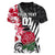 Custom New Zealand and England Rugby Women V Neck T Shirt Silver Fern With Red Rose World Cup 2023 LT01 - Polynesian Pride