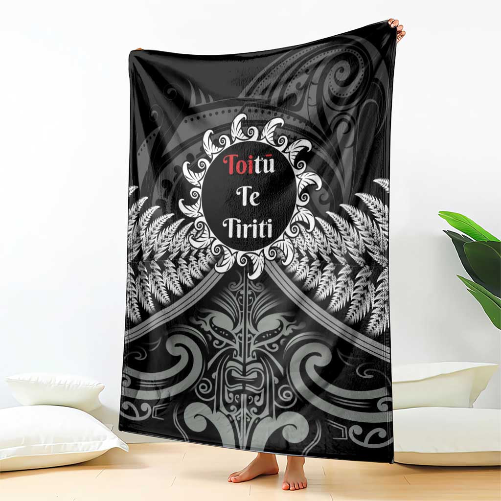 Toitu Te Tiriti Aotearoa Silver Fern Blanket New Zealand Maori Pattern LT01 - Polynesian Pride
