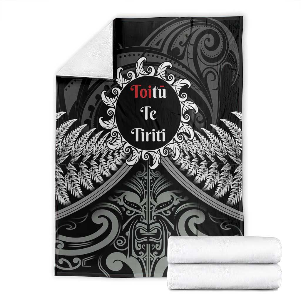 Toitu Te Tiriti Aotearoa Silver Fern Blanket New Zealand Maori Pattern LT01 - Polynesian Pride
