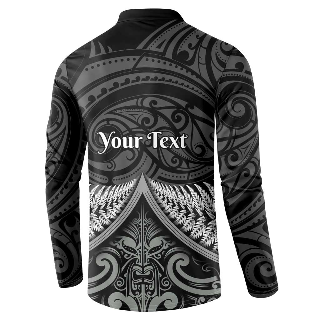Personalised Toitu Te Tiriti Aotearoa Silver Fern Button Sweatshirt New Zealand Maori Pattern LT01 - Polynesian Pride