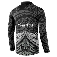 Personalised Toitu Te Tiriti Aotearoa Silver Fern Button Sweatshirt New Zealand Maori Pattern LT01 - Polynesian Pride