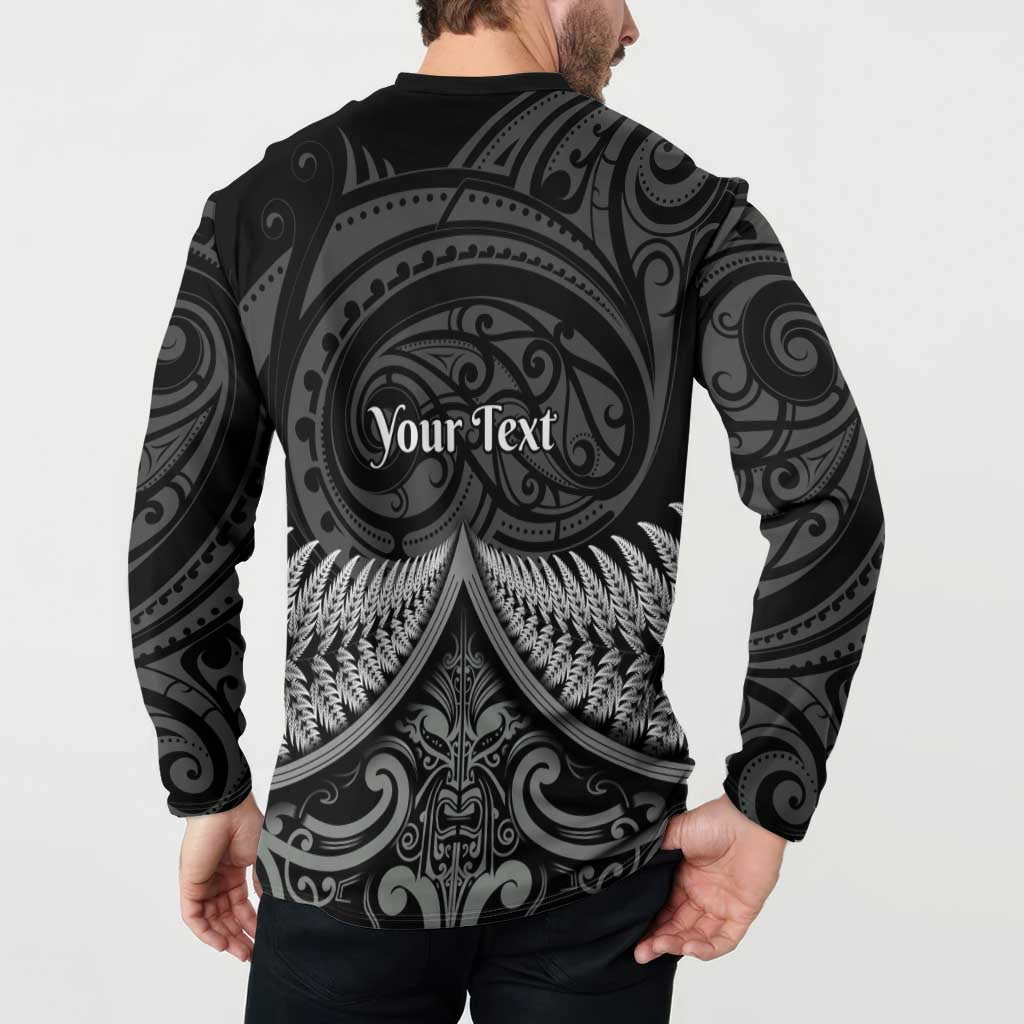 Personalised Toitu Te Tiriti Aotearoa Silver Fern Button Sweatshirt New Zealand Maori Pattern LT01 - Polynesian Pride