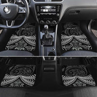 Toitu Te Tiriti Aotearoa Silver Fern Car Mats New Zealand Maori Pattern LT01 Set 4pcs Black - Polynesian Pride