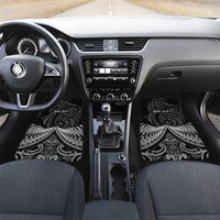 Toitu Te Tiriti Aotearoa Silver Fern Car Mats New Zealand Maori Pattern LT01 Set 2pcs - Front Black - Polynesian Pride