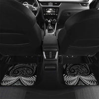 Toitu Te Tiriti Aotearoa Silver Fern Car Mats New Zealand Maori Pattern LT01 Set 2pcs - Back Black - Polynesian Pride