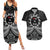 Personalised Toitu Te Tiriti Aotearoa Silver Fern Couples Matching Summer Maxi Dress and Hawaiian Shirt New Zealand Maori Pattern