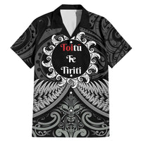 Personalised Toitu Te Tiriti Aotearoa Silver Fern Family Matching Mermaid Dress and Hawaiian Shirt New Zealand Maori Pattern