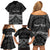 Personalised Toitu Te Tiriti Aotearoa Silver Fern Family Matching Off Shoulder Short Dress and Hawaiian Shirt New Zealand Maori Pattern