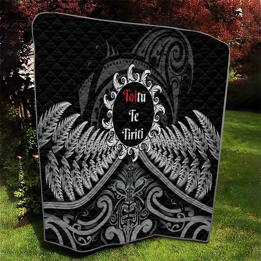 Toitu Te Tiriti Aotearoa Silver Fern Quilt New Zealand Maori Pattern