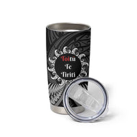 Toitu Te Tiriti Aotearoa Silver Fern Tumbler Cup Maori Pattern LT01 - Polynesian Pride