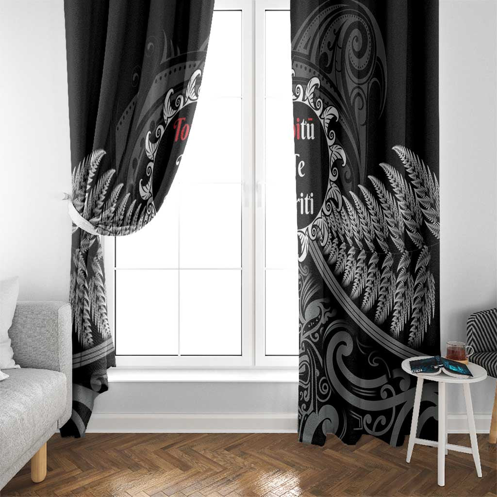 Toitu Te Tiriti Aotearoa Silver Fern Window Curtain New Zealand Maori Pattern LT01 - Polynesian Pride