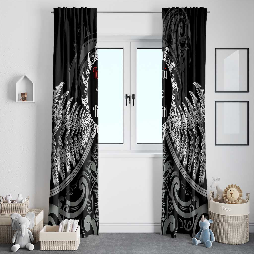 Toitu Te Tiriti Aotearoa Silver Fern Window Curtain New Zealand Maori Pattern LT01 - Polynesian Pride