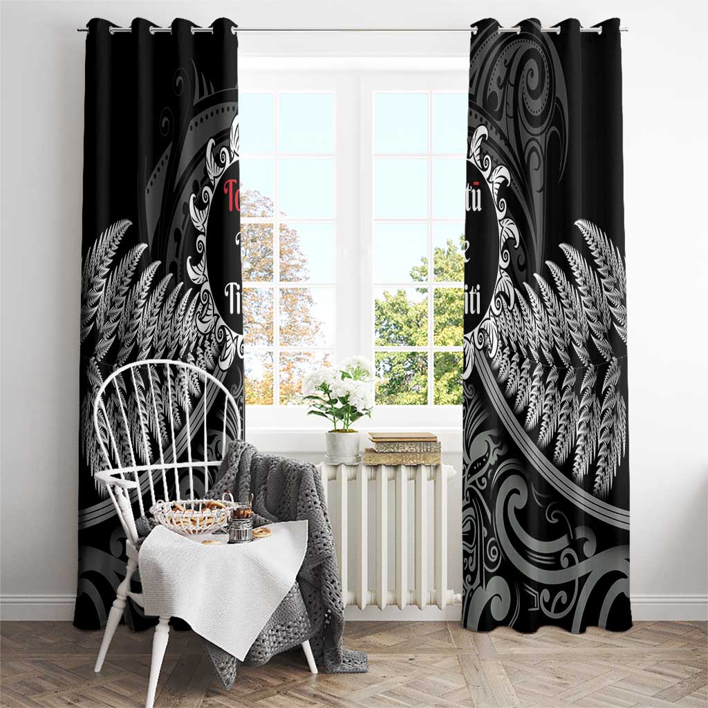 Toitu Te Tiriti Aotearoa Silver Fern Window Curtain New Zealand Maori Pattern LT01 - Polynesian Pride