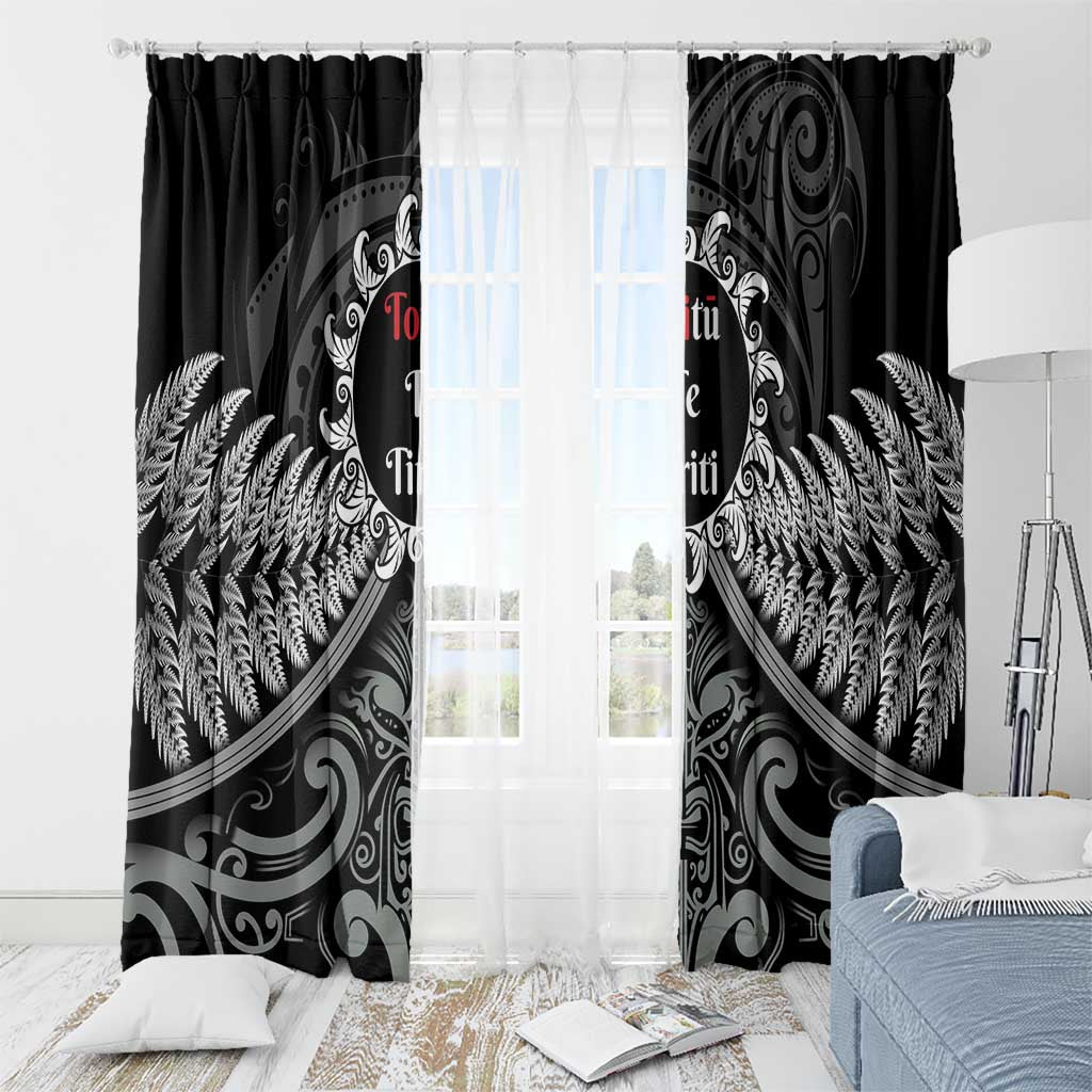 Toitu Te Tiriti Aotearoa Silver Fern Window Curtain New Zealand Maori Pattern LT01 - Polynesian Pride