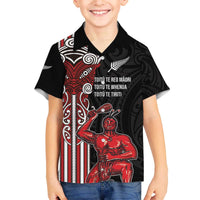 Toitu Te Reo Maori Toitu Te Whenua Toitu Te Tiriti Family Matching Off The Shoulder Long Sleeve Dress and Hawaiian Shirt Maori Warrior New Zealand