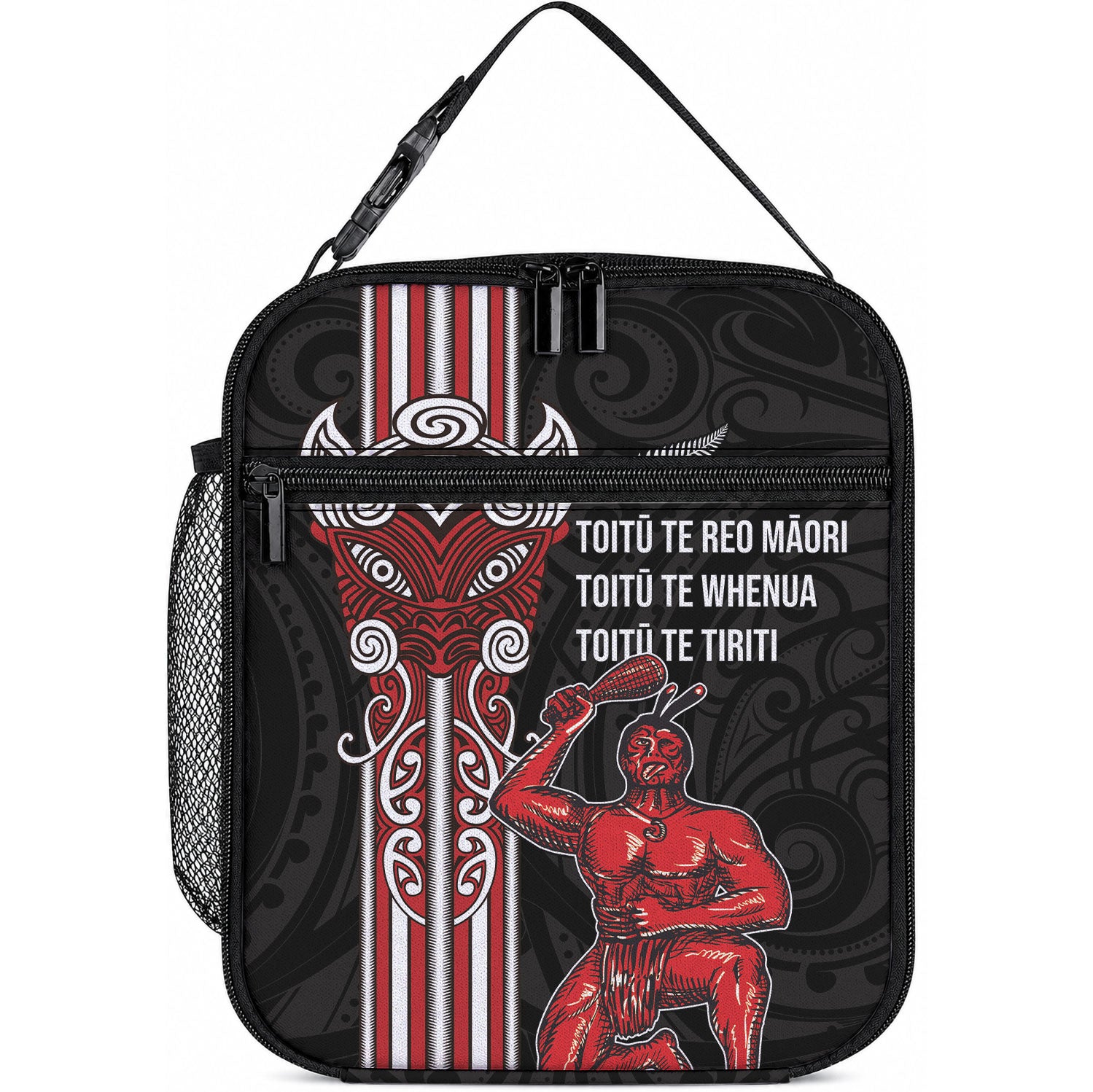 Toitu Te Reo Maori Toitu Te Whenua Toitu Te Tiriti Lunch Bag Maori Warrior New Zealand