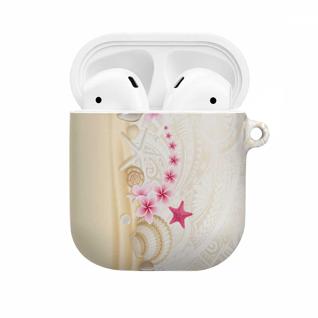 Beige Frangipani Sea Shell AirPods Case Starfish Polynesian Pattern LT01 Beige - Polynesian Pride