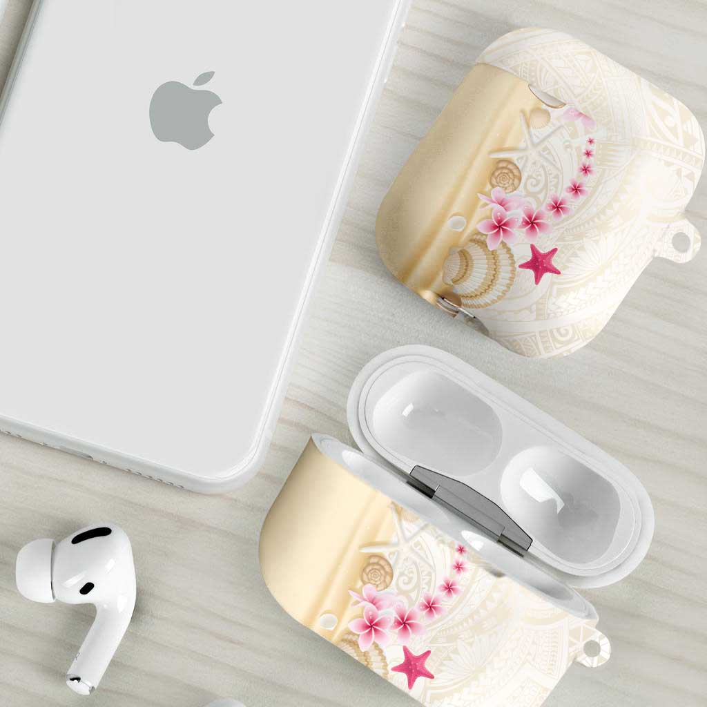 Beige Frangipani Sea Shell AirPods Case Starfish Polynesian Pattern LT01 - Polynesian Pride