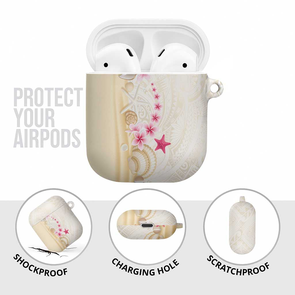 Beige Frangipani Sea Shell AirPods Case Starfish Polynesian Pattern LT01 - Polynesian Pride