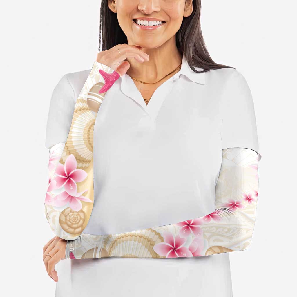 Beige Frangipani Sea Shell Arm Sleeves Starfish Polynesian Pattern LT01 - Polynesian Pride