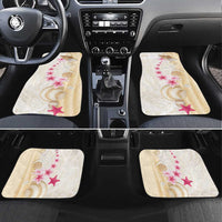 Beige Frangipani Sea Shell Car Mats Starfish Polynesian Pattern LT01 Set 4pcs Beige - Polynesian Pride