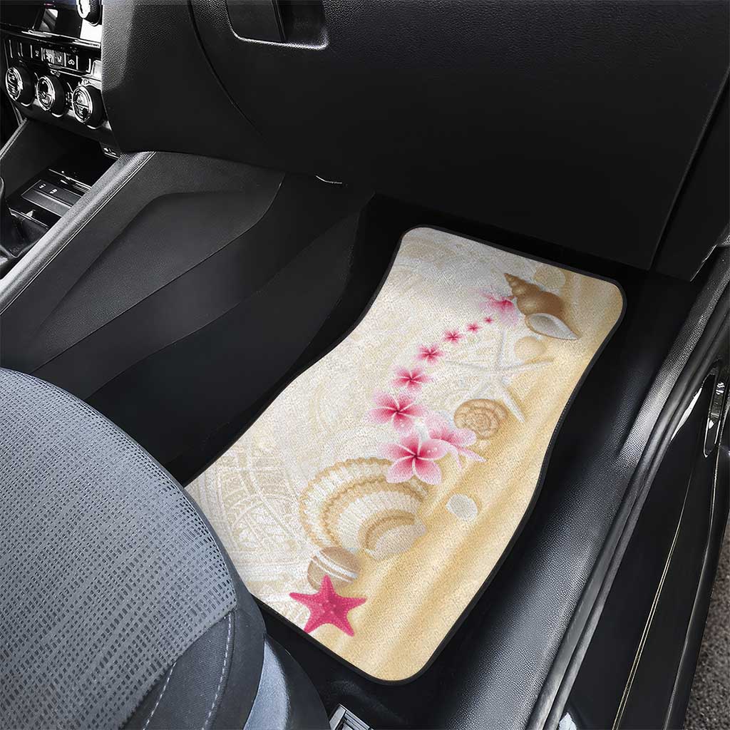 Beige Frangipani Sea Shell Car Mats Starfish Polynesian Pattern LT01 - Polynesian Pride