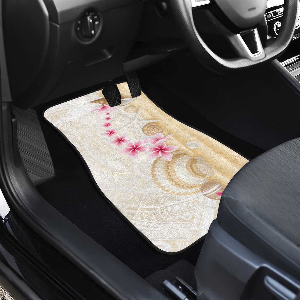 Beige Frangipani Sea Shell Car Mats Starfish Polynesian Pattern LT01 - Polynesian Pride