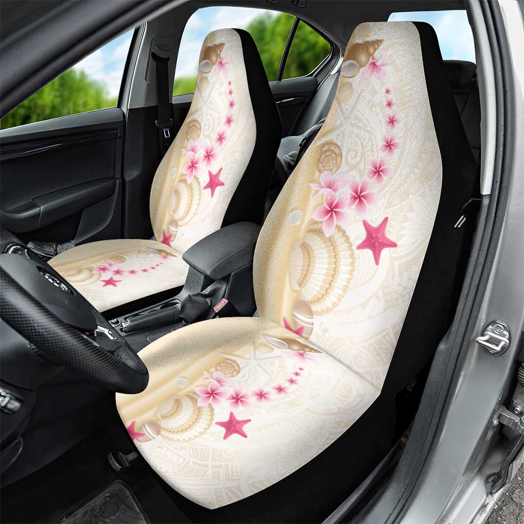 Beige Frangipani Sea Shell Car Seat Cover Starfish Polynesian Pattern LT01 - Polynesian Pride