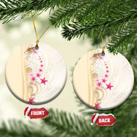 Beige Frangipani Sea Shell Ceramic Ornament Starfish Polynesian Pattern LT01 Circle Beige - Polynesian Pride