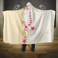 Beige Frangipani Sea Shell Hooded Blanket Starfish Polynesian Pattern LT01 - Polynesian Pride