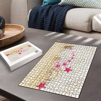 Beige Frangipani Sea Shell Puzzle Starfish Polynesian Pattern LT01 - Polynesian Pride