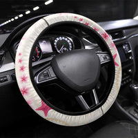 Beige Frangipani Sea Shell Steering Wheel Cover Starfish Polynesian Pattern LT01 Universal Fit Beige - Polynesian Pride