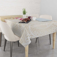 Beige Frangipani Sea Shell Tablecloth Starfish Polynesian Pattern LT01 - Polynesian Pride