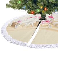 Beige Frangipani Sea Shell Tree Skirt Starfish Polynesian Pattern LT01 - Polynesian Pride