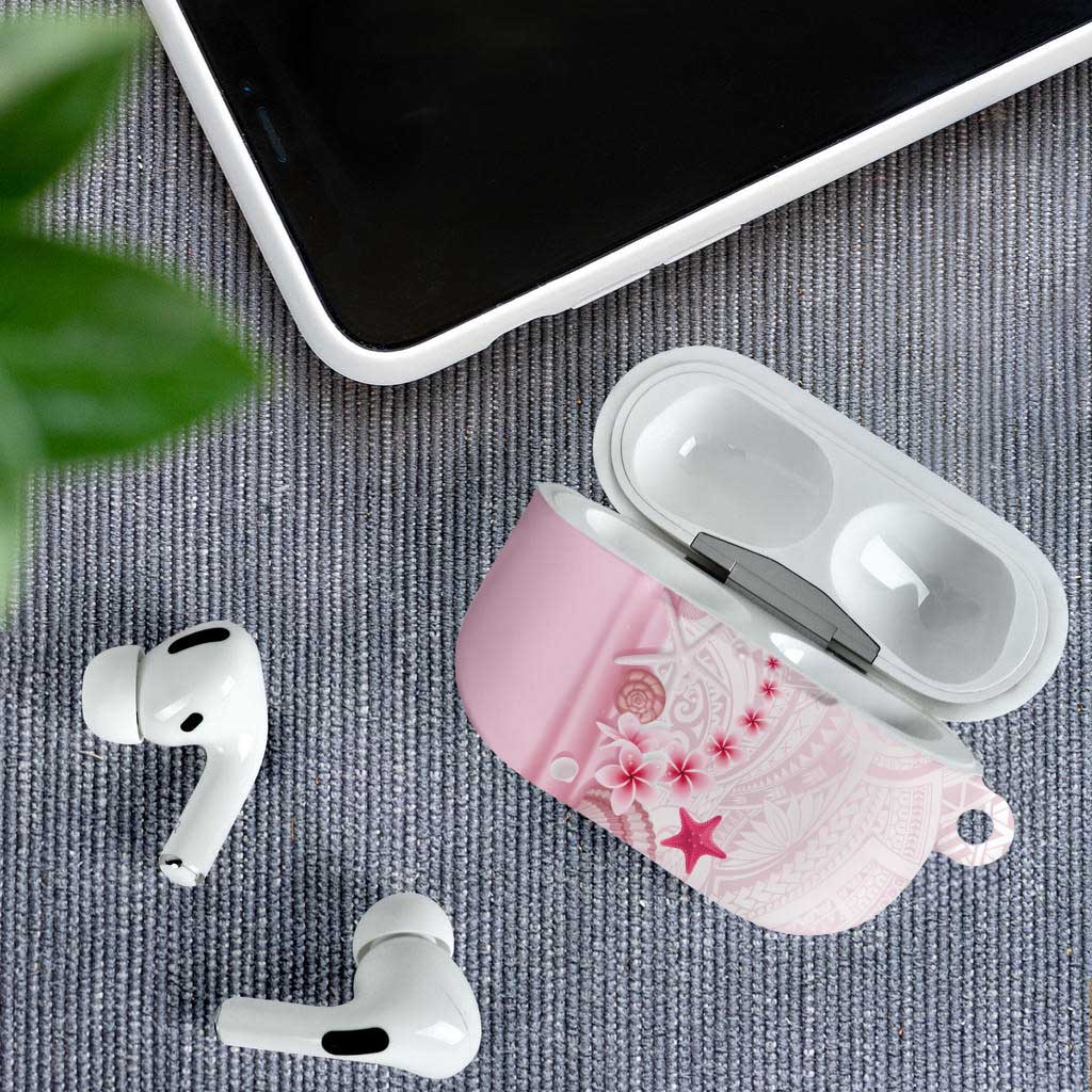 Pink Plumeria Sea Shell AirPods Case Starfish Polynesian Pattern - Polynesian Pride