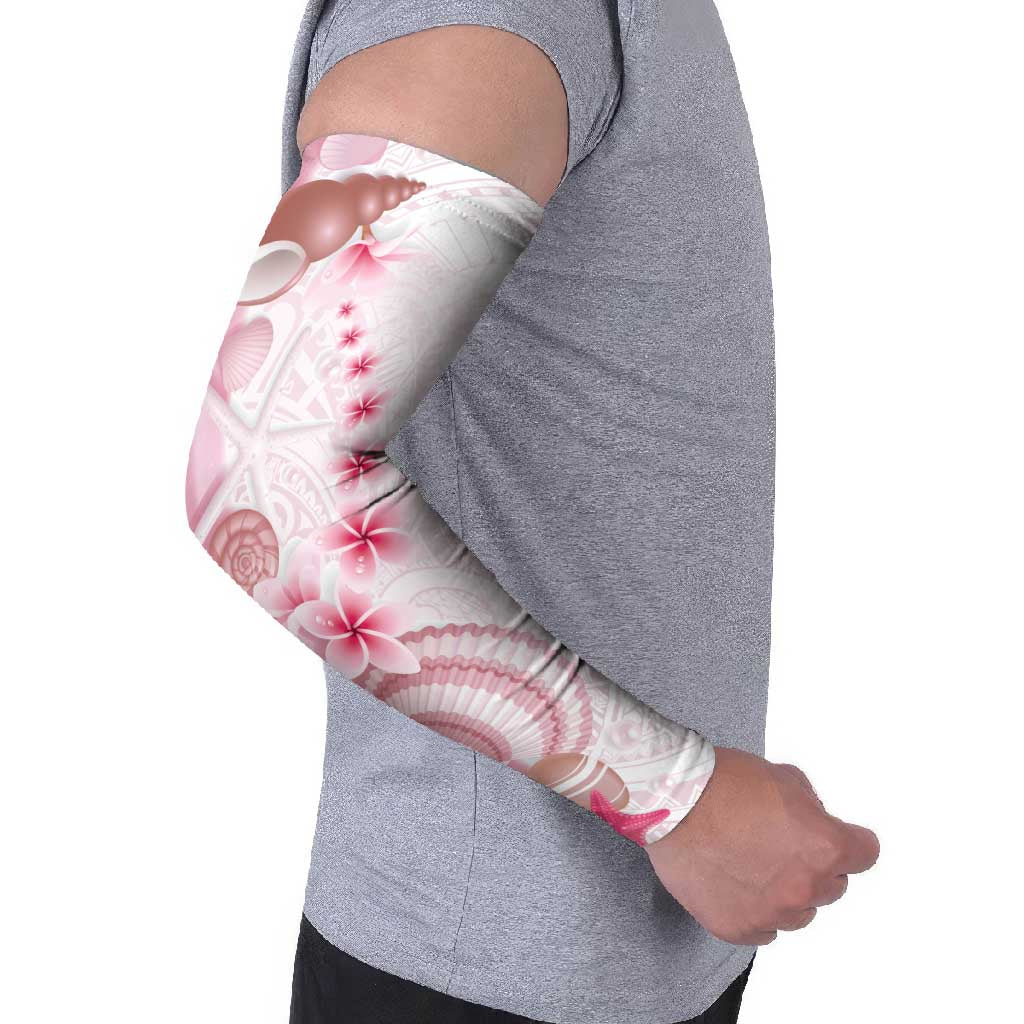 Pink Plumeria Sea Shell Arm Sleeves Starfish Polynesian Pattern LT01 - Polynesian Pride