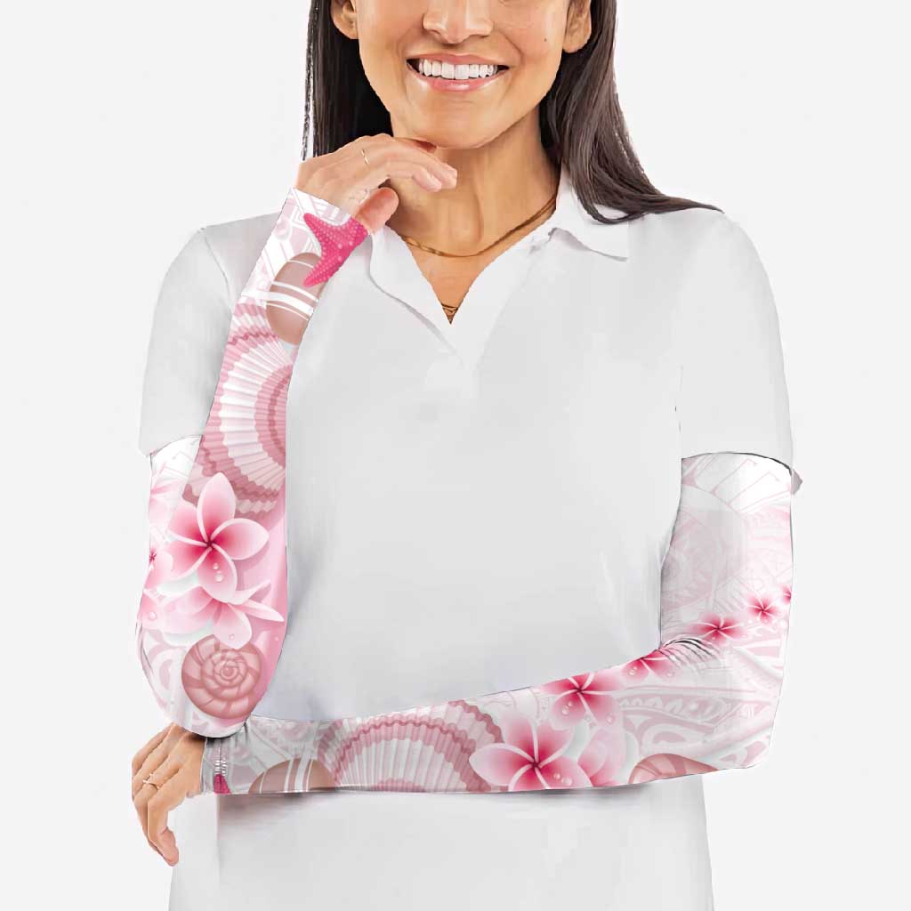 Pink Plumeria Sea Shell Arm Sleeves Starfish Polynesian Pattern LT01 - Polynesian Pride