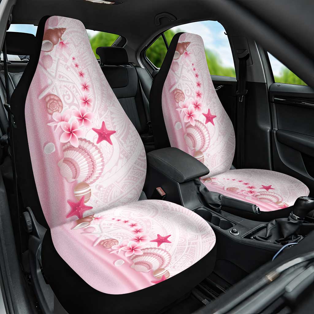 Pink Plumeria Sea Shell Car Seat Cover Starfish Polynesian Pattern LT01 One Size Pink - Polynesian Pride