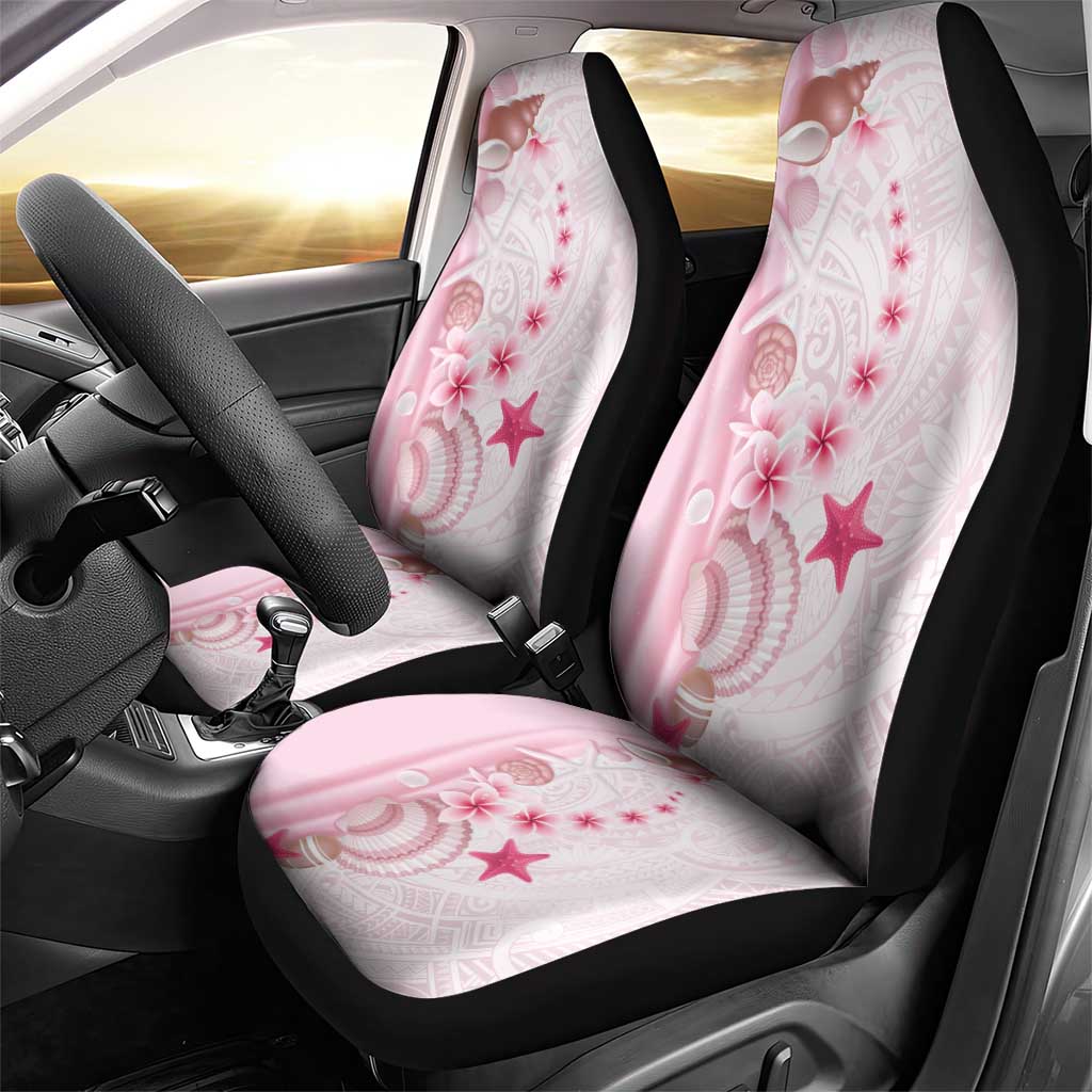 Pink Plumeria Sea Shell Car Seat Cover Starfish Polynesian Pattern LT01 - Polynesian Pride