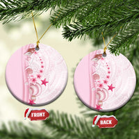 Pink Plumeria Sea Shell Ceramic Ornament Starfish Polynesian Pattern LT01 Circle Pink - Polynesian Pride