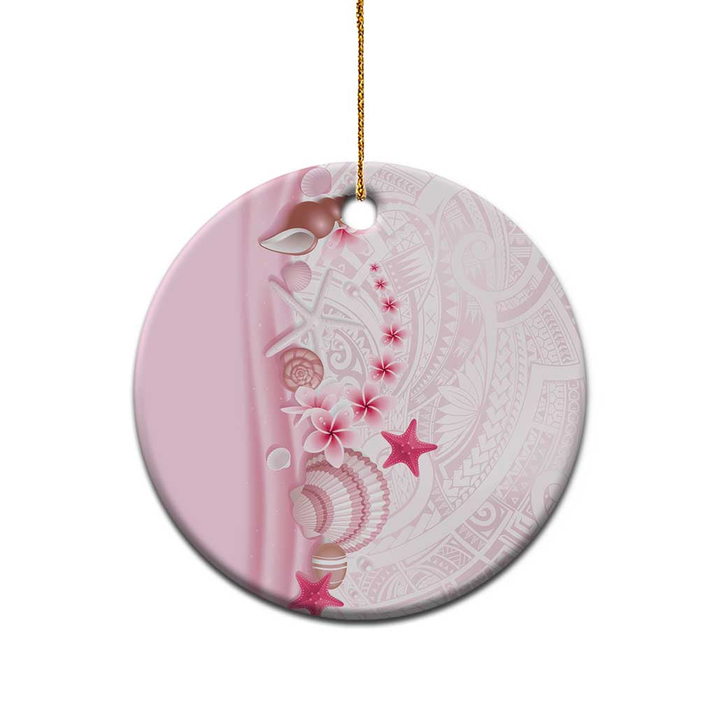 Pink Plumeria Sea Shell Ceramic Ornament Starfish Polynesian Pattern LT01 - Polynesian Pride
