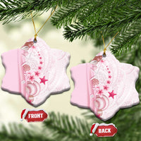 Pink Plumeria Sea Shell Ceramic Ornament Starfish Polynesian Pattern LT01 Snow Flake Pink - Polynesian Pride